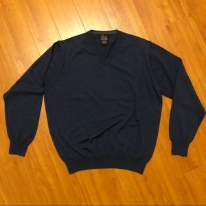 Men’s Jos. A. Bank Navy Merino Wool Sweater Size M